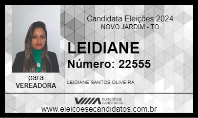 Candidato LEIDIANE 2024 - NOVO JARDIM - Eleições