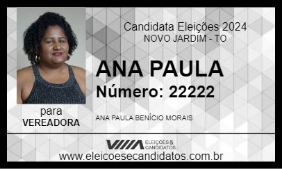 Candidato ANA PAULA 2024 - NOVO JARDIM - Eleições