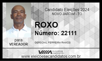 Candidato ROXO 2024 - NOVO JARDIM - Eleições