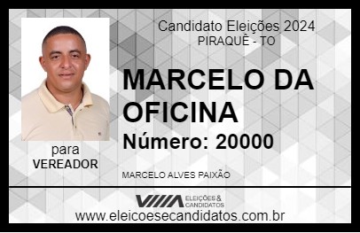 Candidato MARCELO DA OFICINA 2024 - PIRAQUÊ - Eleições