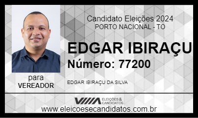 Candidato EDGAR IBIRAÇU 2024 - PORTO NACIONAL - Eleições