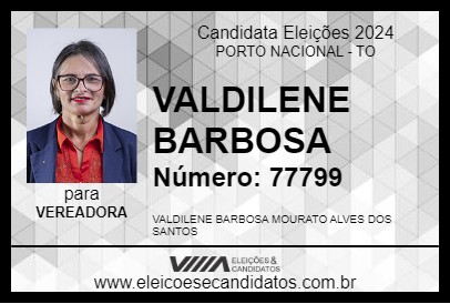 Candidato VALDILENE BARBOSA 2024 - PORTO NACIONAL - Eleições