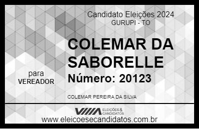 Candidato COLEMAR DA SABORELLE 2024 - GURUPI - Eleições