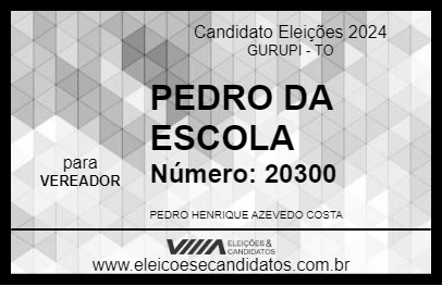 Candidato PEDRO DA ESCOLA 2024 - GURUPI - Eleições