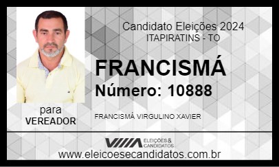 Candidato FRANCISMÁ 2024 - ITAPIRATINS - Eleições