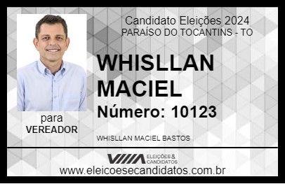 Candidato WHISLLAN MACIEL 2024 - PARAÍSO DO TOCANTINS - Eleições