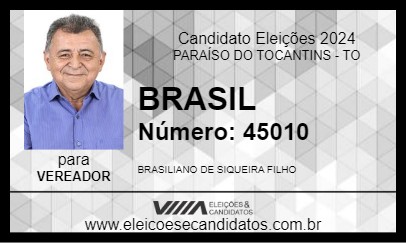 Candidato BRASIL 2024 - PARAÍSO DO TOCANTINS - Eleições