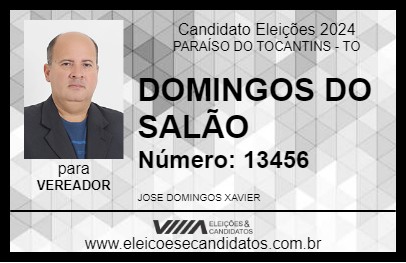 Candidato DOMINGOS DO SALÃO 2024 - PARAÍSO DO TOCANTINS - Eleições