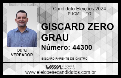 Candidato GISCARD ZERO GRAU 2024 - PUGMIL - Eleições