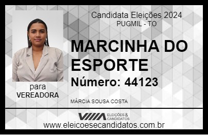 Candidato MARCINHA DO ESPORTE 2024 - PUGMIL - Eleições