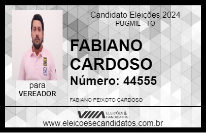 Candidato FABIANO CARDOSO 2024 - PUGMIL - Eleições