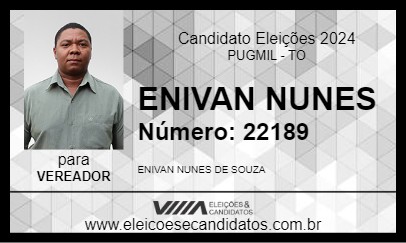 Candidato ENIVAN NUNES 2024 - PUGMIL - Eleições