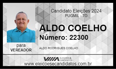 Candidato ALDO COELHO 2024 - PUGMIL - Eleições