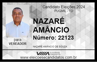 Candidato NAZARÉ AMÂNCIO 2024 - PUGMIL - Eleições