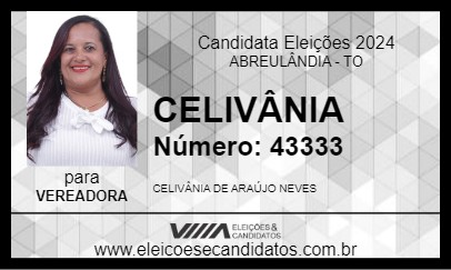 Candidato CELIVÂNIA 2024 - ABREULÂNDIA - Eleições