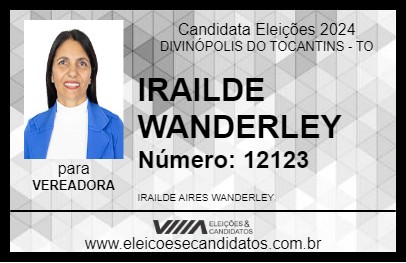 Candidato IRAILDE WANDERLEY 2024 - DIVINÓPOLIS DO TOCANTINS - Eleições