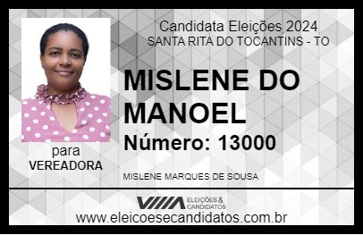 Candidato MISLENE DO MANOEL 2024 - SANTA RITA DO TOCANTINS - Eleições