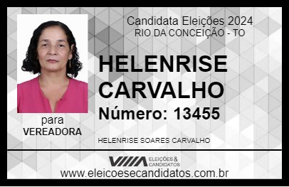 Candidato HELENRISE CARVALHO 2024 - RIO DA CONCEIÇÃO - Eleições