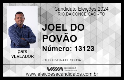 Candidato JOEL DO POVÃO 2024 - RIO DA CONCEIÇÃO - Eleições