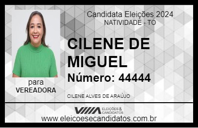 Candidato CILENE DE MIGUEL 2024 - NATIVIDADE - Eleições