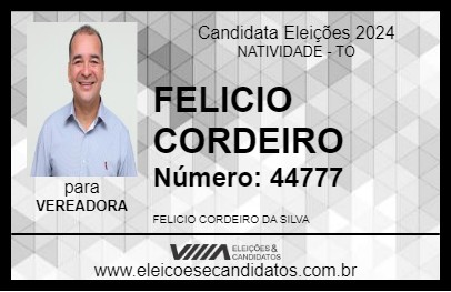 Candidato FELICIO CORDEIRO 2024 - NATIVIDADE - Eleições