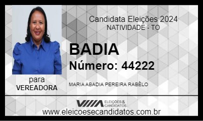 Candidato BADIA 2024 - NATIVIDADE - Eleições