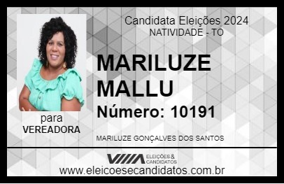 Candidato MARILUZE MALLU 2024 - NATIVIDADE - Eleições