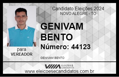 Candidato GENIVAM BENTO 2024 - NOVO ALEGRE - Eleições