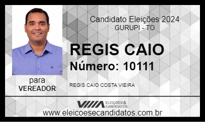 Candidato REGIS CAIO 2024 - GURUPI - Eleições