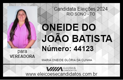 Candidato ONEIDE DO JOÃO BATISTA 2024 - RIO SONO - Eleições