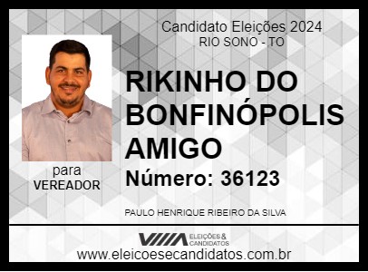 Candidato RIKINHO DO BONFINÓPOLIS AMIGO 2024 - RIO SONO - Eleições