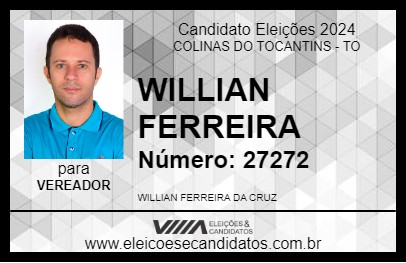 Candidato WILLIAN FERREIRA  2024 - COLINAS DO TOCANTINS - Eleições