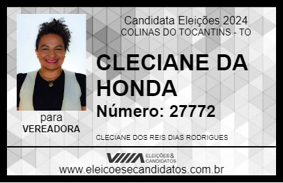 Candidato CLECIANE DA HONDA 2024 - COLINAS DO TOCANTINS - Eleições