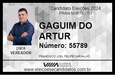 Candidato GAGUIM DO ARTUR 2024 - PRAIA NORTE - Eleições