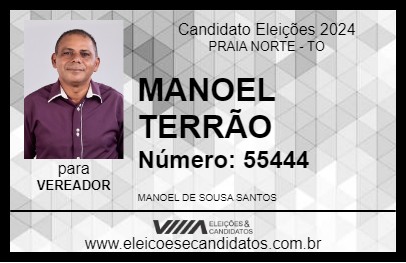 Candidato MANOEL TERRÃO 2024 - PRAIA NORTE - Eleições