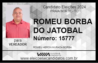 Candidato ROMEU BORBA DO JATOBAL 2024 - PRAIA NORTE - Eleições