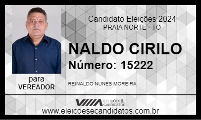 Candidato NALDO CIRILO 2024 - PRAIA NORTE - Eleições