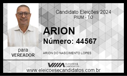 Candidato ARION 2024 - PIUM - Eleições