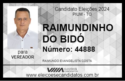 Candidato RAIMUNDINHO DO BIDÓ 2024 - PIUM - Eleições