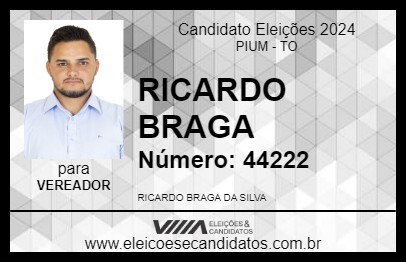 Candidato RICARDO BRAGA 2024 - PIUM - Eleições