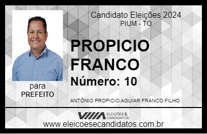 Candidato PROPICIO FRANCO 2024 - PIUM - Eleições