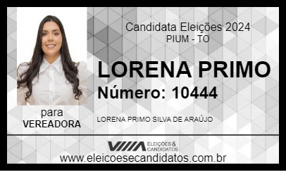 Candidato LORENA PRIMO 2024 - PIUM - Eleições