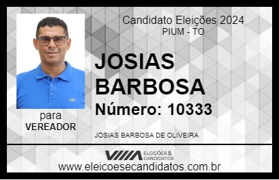 Candidato JOSIAS BARBOSA 2024 - PIUM - Eleições