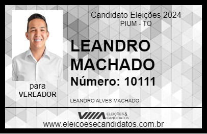 Candidato LEANDRO MACHADO 2024 - PIUM - Eleições