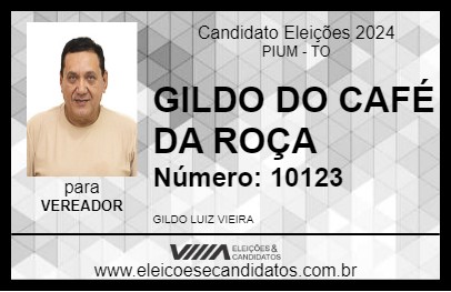 Candidato GILDO DO CAFÉ DA ROÇA 2024 - PIUM - Eleições