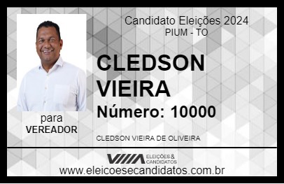 Candidato CLEDSON VIEIRA 2024 - PIUM - Eleições