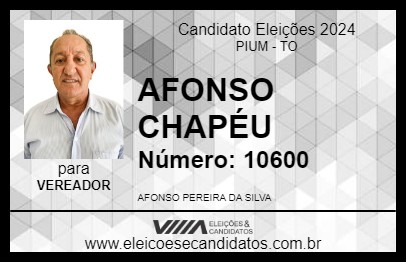 Candidato AFONSO CHAPÉU 2024 - PIUM - Eleições