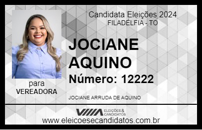 Candidato JOCIANE AQUINO 2024 - FILADÉLFIA - Eleições