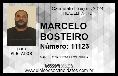 Candidato MARCELO BOSTEIRO 2024 - FILADÉLFIA - Eleições