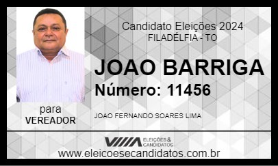 Candidato JOAO BARRIGA 2024 - FILADÉLFIA - Eleições